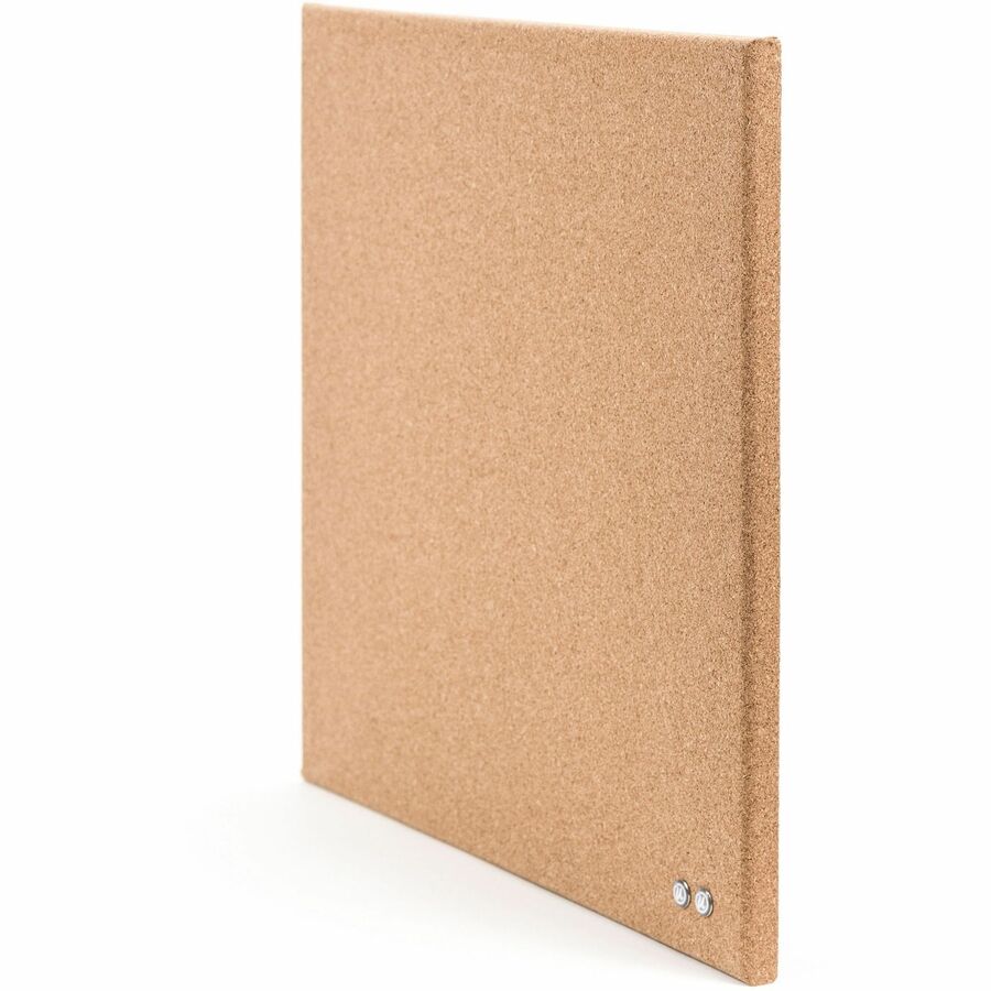 U Brands Square Cork Bulletin Board, 14 x 14 Inches, Frameless, Natural, Push Pins Included (463U00-04) - Natural Cork Surface - Self-healing, Frameless, Easy Installation, Sleek Style, Self-healing, Mounting System - 1 Each - 14" x 14