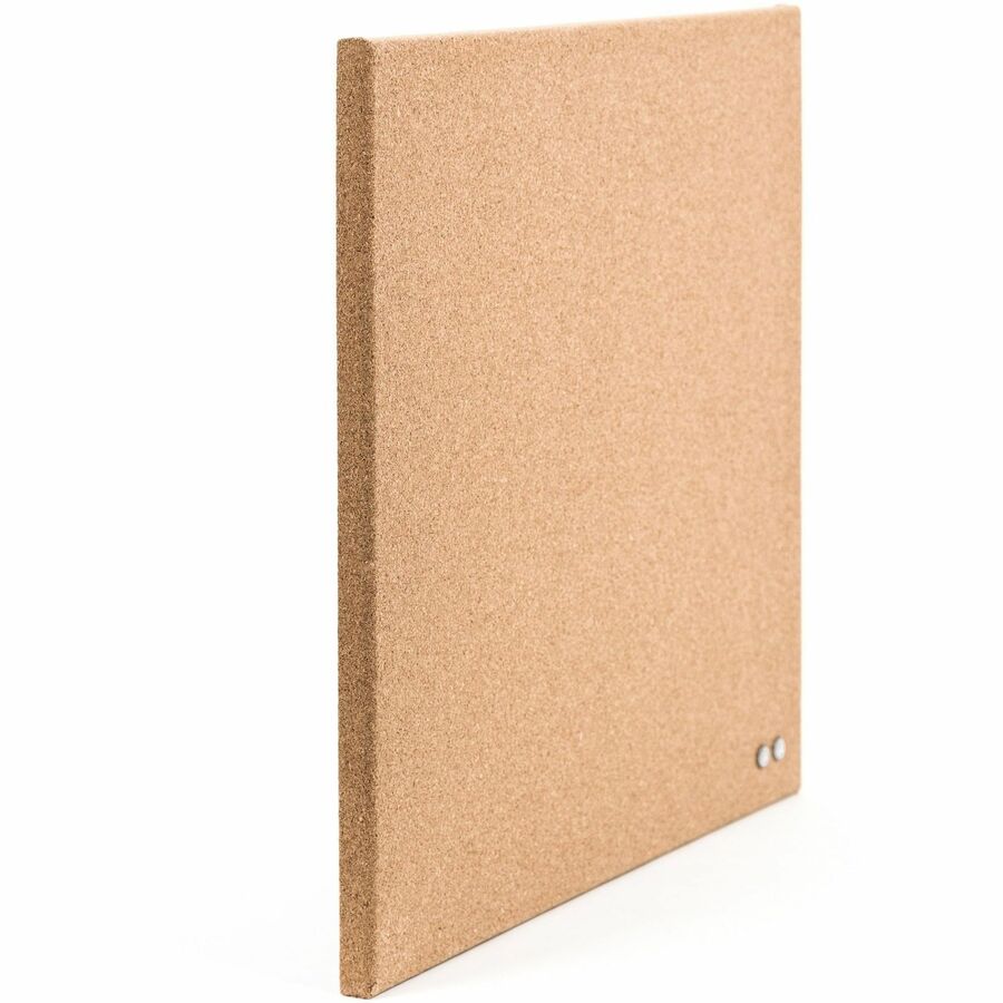 U Brands Square Cork Bulletin Board, 14 x 14 Inches, Frameless, Natural, Push Pins Included (463U00-04) - Natural Cork Surface - Self-healing, Frameless, Easy Installation, Sleek Style, Self-healing, Mounting System - 1 Each - 14" x 14