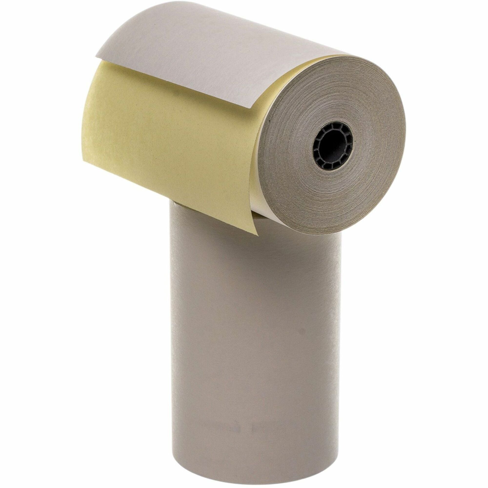 Impact Printing Carbonless Paper Rolls, 0.69" Core, 3.25" x 80 ft, White/Canary, 60/Carton