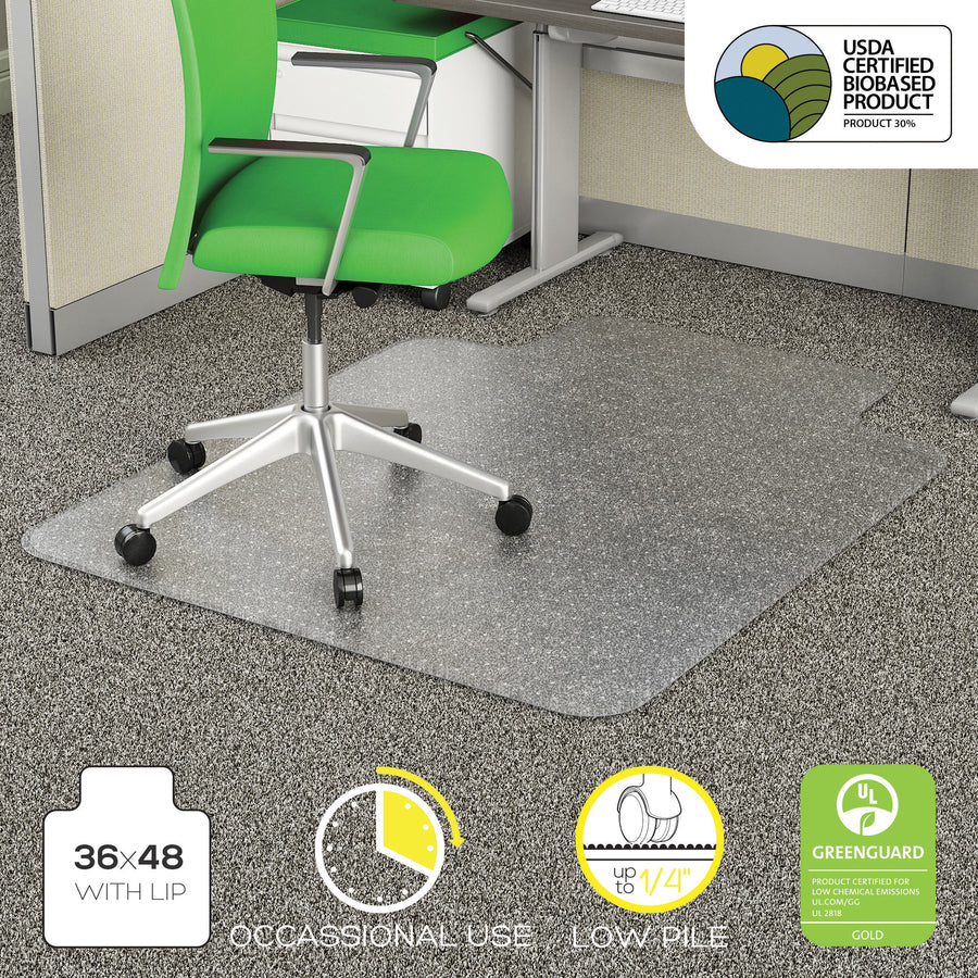 deflecto-economat-chair-mat-commercial-carpet-48-length-x-36-width-x-0100-thickness-lip-size-10-length-x-19-width-clear-1each_defcm11113pb - 2