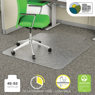 Deflecto EconoMat Chair Mat - Commercial, Carpet, Office - 53" Length x 45" Width x 0.100" Thickness - Clear - 1Each