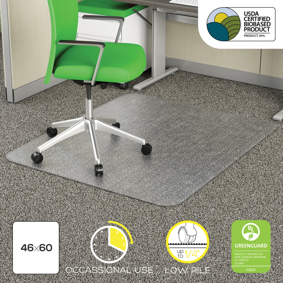 deflecto-economat-chair-mat-commercial-carpet-60-length-x-46-width-x-0100-thickness-rectangular-clear-1each_defcm11443fpb - 2
