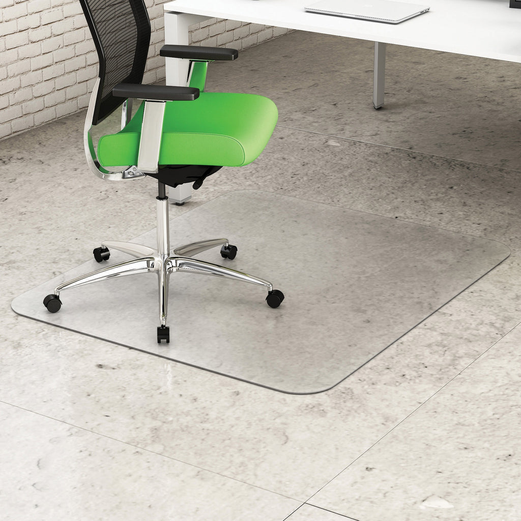 Deflecto Earth Source Hard Floor Mat - Commercial, Carpet, Hard Floor - 60" Length x 46" Width x 0.100" Thickness - Rectangular - Clear - 1Each