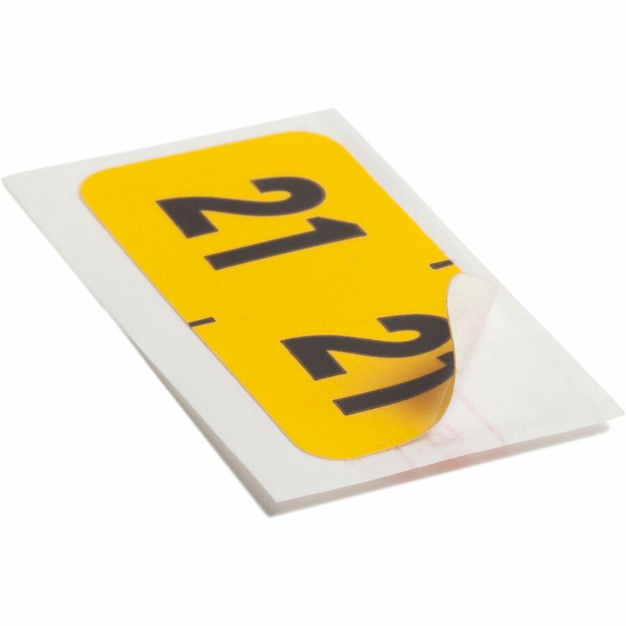 Year 2021 End Tab Folder Labels, 1.5 x 0.75, Yellow/Black, 500 Labels/Roll