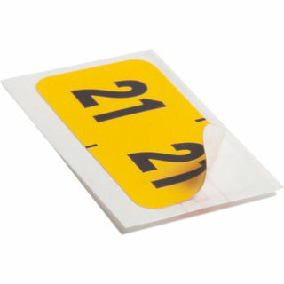 Year 2021 End Tab Folder Labels, 1.5 x 0.75, Yellow/Black, 500 Labels/Roll