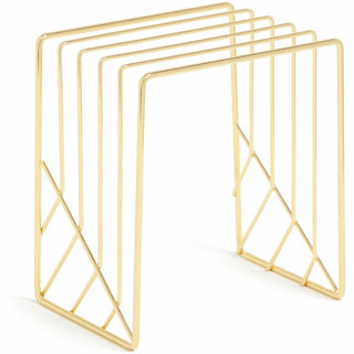 Vena Desktop Organization Kit, 8 Compartments, Letter Sorter, Paper Tray, Pencil Cup, Gold, Metal