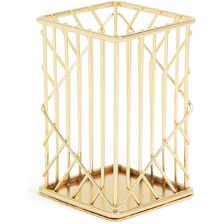 Vena Desktop Organization Kit, 8 Compartments, Letter Sorter, Paper Tray, Pencil Cup, Gold, Metal