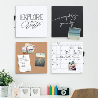 U Brands Magnetic Dry Erase Calendar Board - 14.6" Height x 14" Width - White Painted Steel Surface - Square - Horizontal - 1 Each