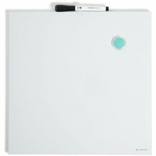 U Brands Magnetic Dry Erase Board - 14.7" Height x 14" Width - White Painted Steel Surface - Square - Horizontal/Vertical - 1 Each