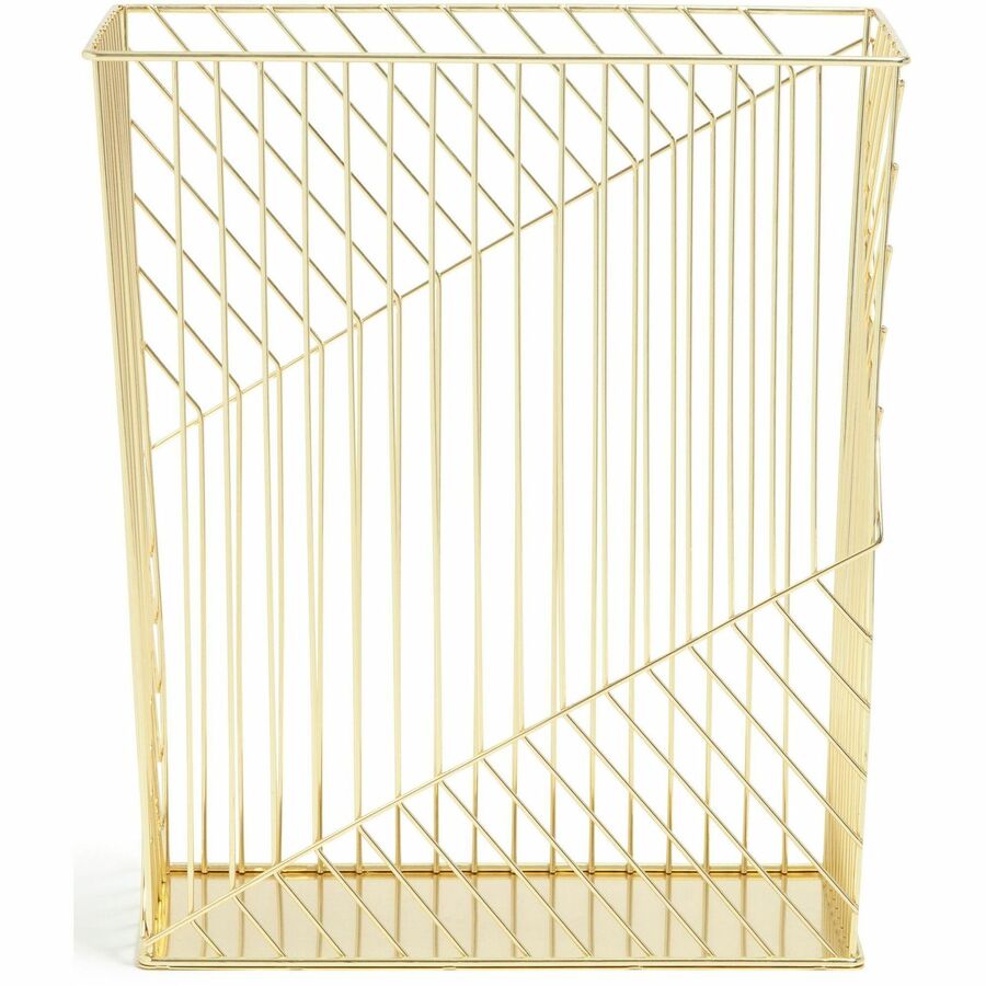 U Brands Metal Wastebasket, Vena Collection, 6 Gallon Capacity, Gold (3232U02-06) - Sturdy, Lightweight - 6.1" Height x 12.2" Width - Metal - Gold