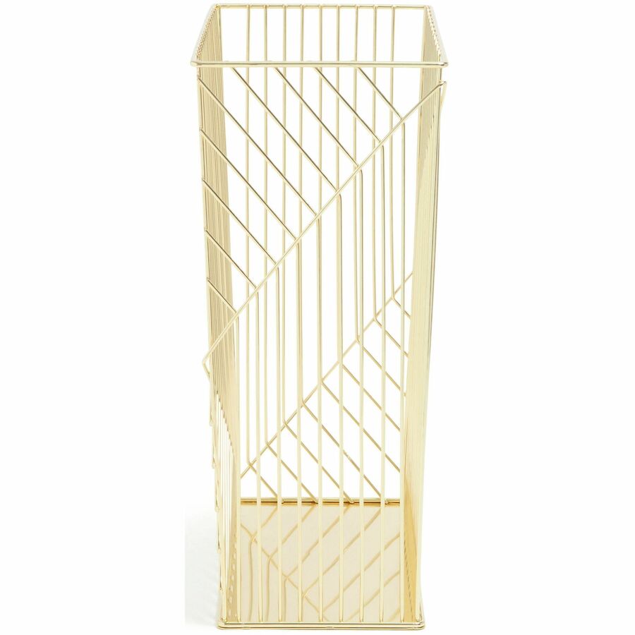 U Brands Metal Wastebasket, Vena Collection, 6 Gallon Capacity, Gold (3232U02-06) - Sturdy, Lightweight - 6.1" Height x 12.2" Width - Metal - Gold