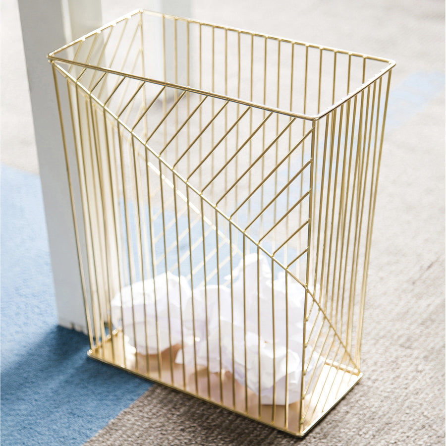 u-brands-metal-wastebasket-vena-collection-6-gallon-capacity-gold-3232u02-06-sturdy-lightweight-61-height-x-122-width-metal-gold_ubr3232u0206 - 2