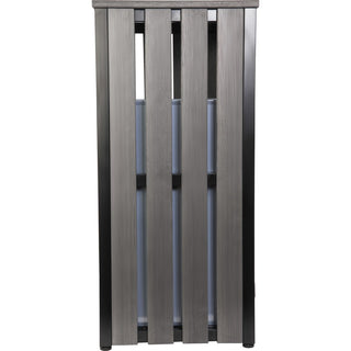 Lorell Faux Wood Outdoor Waste Bin - Rectangular - Weather Resistant - 33.6" Height - Polystyrene - Weathered Charcoal - 1 Each