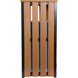 Lorell Faux Wood Outdoor Waste Bin - Rectangular - Weather Resistant - 33.6" Height x 15.8" Width x 15.8" Depth - Polystyrene - Teak - 1 Each