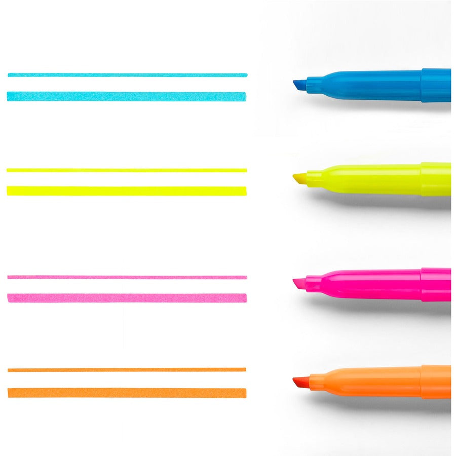 Pocket Style Highlighters, Assorted Ink Colors, Chisel Tip, Assorted Barrel Colors, 5/Set