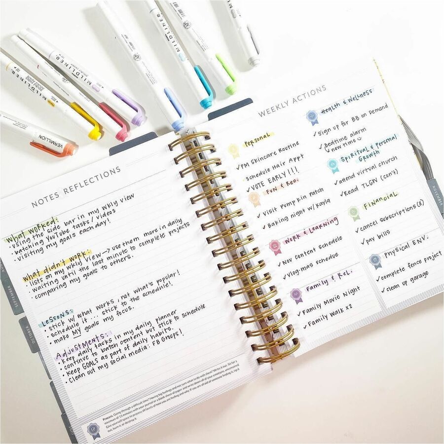 Mildliner Double Ended Highlighter, Assorted Ink Colors, Bold-Chisel/Fine-Bullet Tips, Assorted Barrel Colors, 10/Set