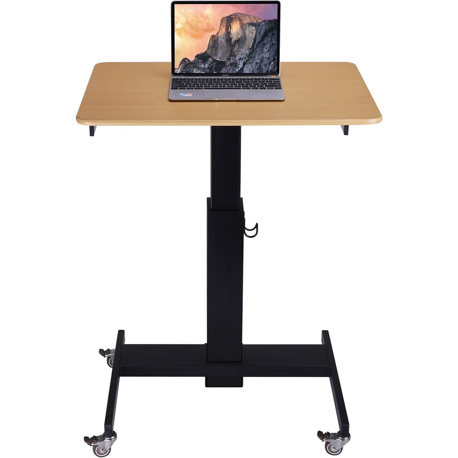 Lorell 28" Sit-to-Stand School Desk - For - Table TopBlack Oak Square Top - Adjustable Height - 24" to 40" Adjustment - 40" Height x 28" Width x 20" Length - Assembly Required - 1 Each