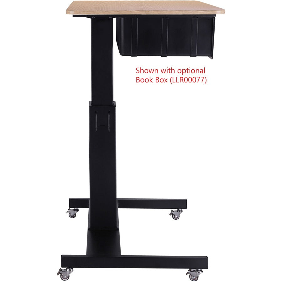 Lorell 28" Sit-to-Stand School Desk - For - Table TopBlack Oak Square Top - Adjustable Height - 24" to 40" Adjustment - 40" Height x 28" Width x 20" Length - Assembly Required - 1 Each