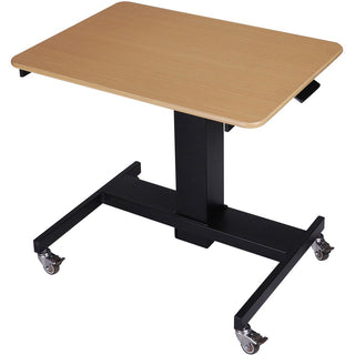 Lorell 28" Sit-to-Stand School Desk - For - Table TopBlack Oak Square Top - Adjustable Height - 24" to 40" Adjustment - 40" Height x 28" Width x 20" Length - Assembly Required - 1 Each