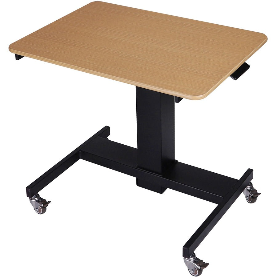 Lorell 28" Sit-to-Stand School Desk - For - Table TopBlack Oak Square Top - Adjustable Height - 24" to 40" Adjustment - 40" Height x 28" Width x 20" Length - Assembly Required - 1 Each