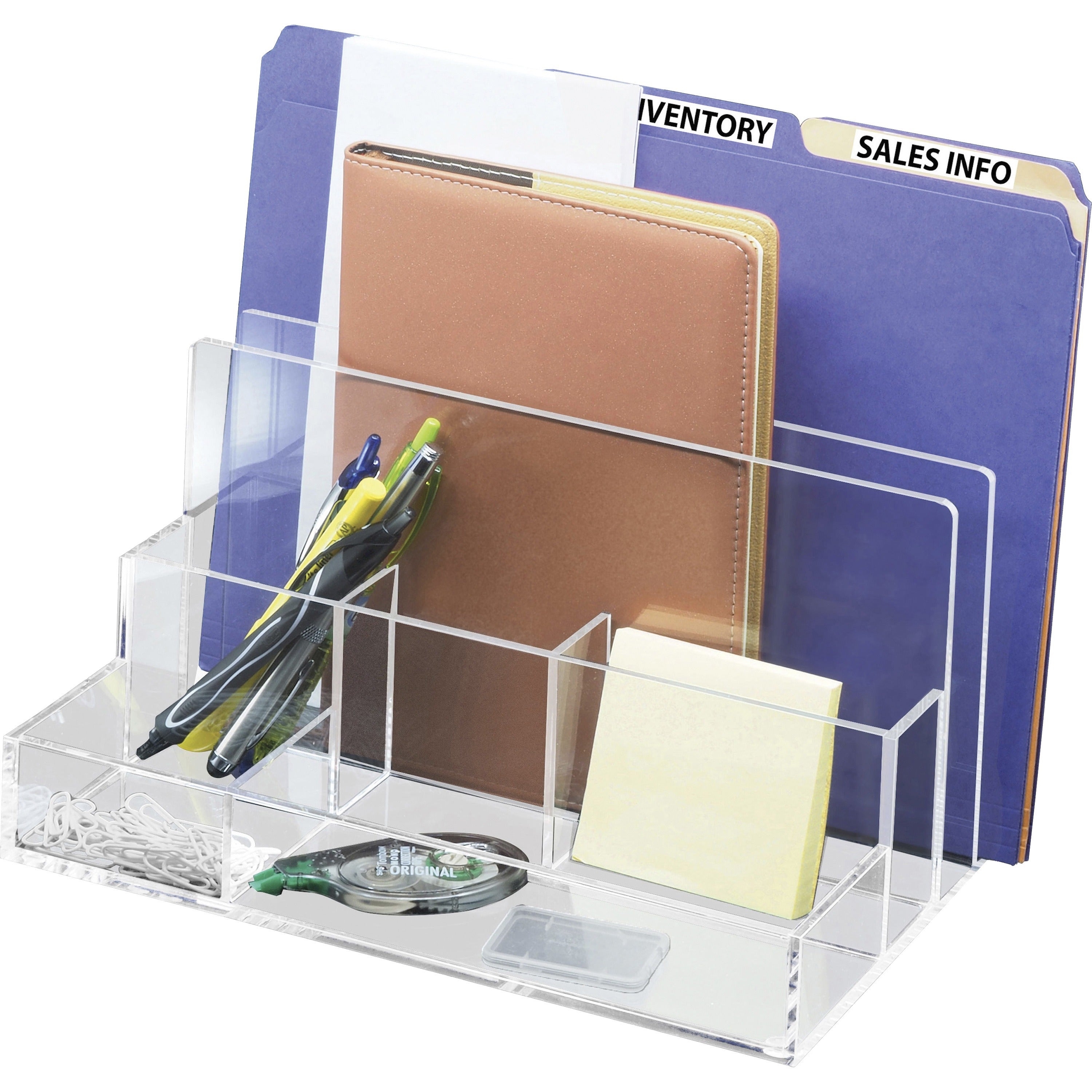 kantek-acrylic-file-sorter-desk-organizer-106-height-x-11-width-x-65-depthdesktop-clear-acrylic-1-each_ktkad245 - 1