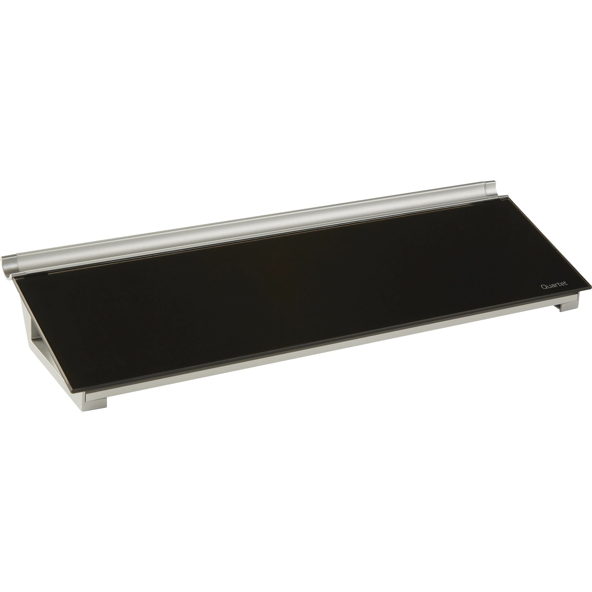 quartet-glass-dry-erase-desktop-computer-pad-6-05-ft-width-x-18-15-ft-height-black-glass-surface-rectangle-horizontal-desktop-1-each_qrtgdp186b - 1
