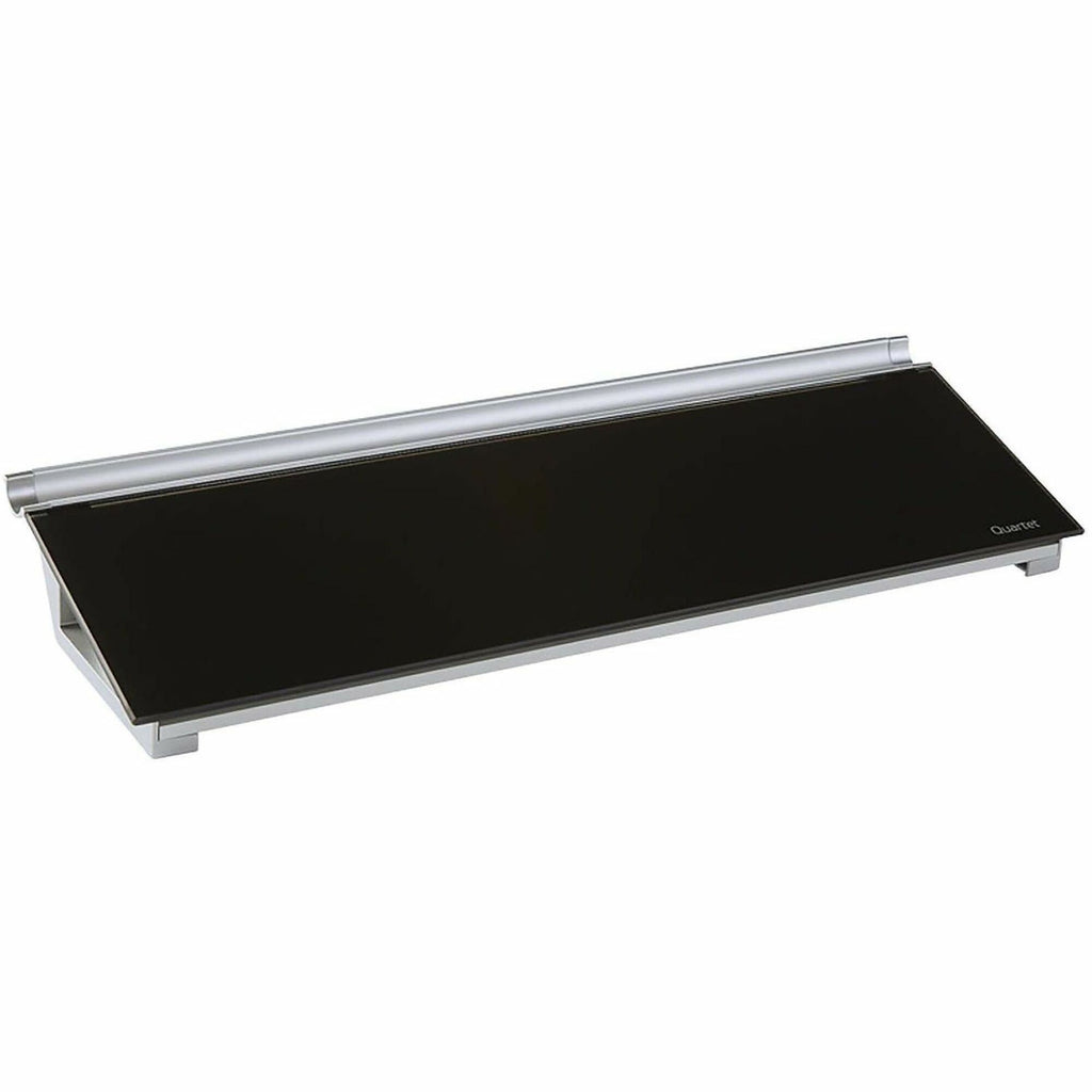 Quartet Glass Dry-Erase Desktop Computer Pad - 6" (0.5 ft) Width x 18" (1.5 ft) Height - Black Glass Surface - Rectangle - Horizontal - Desktop - 1 Each