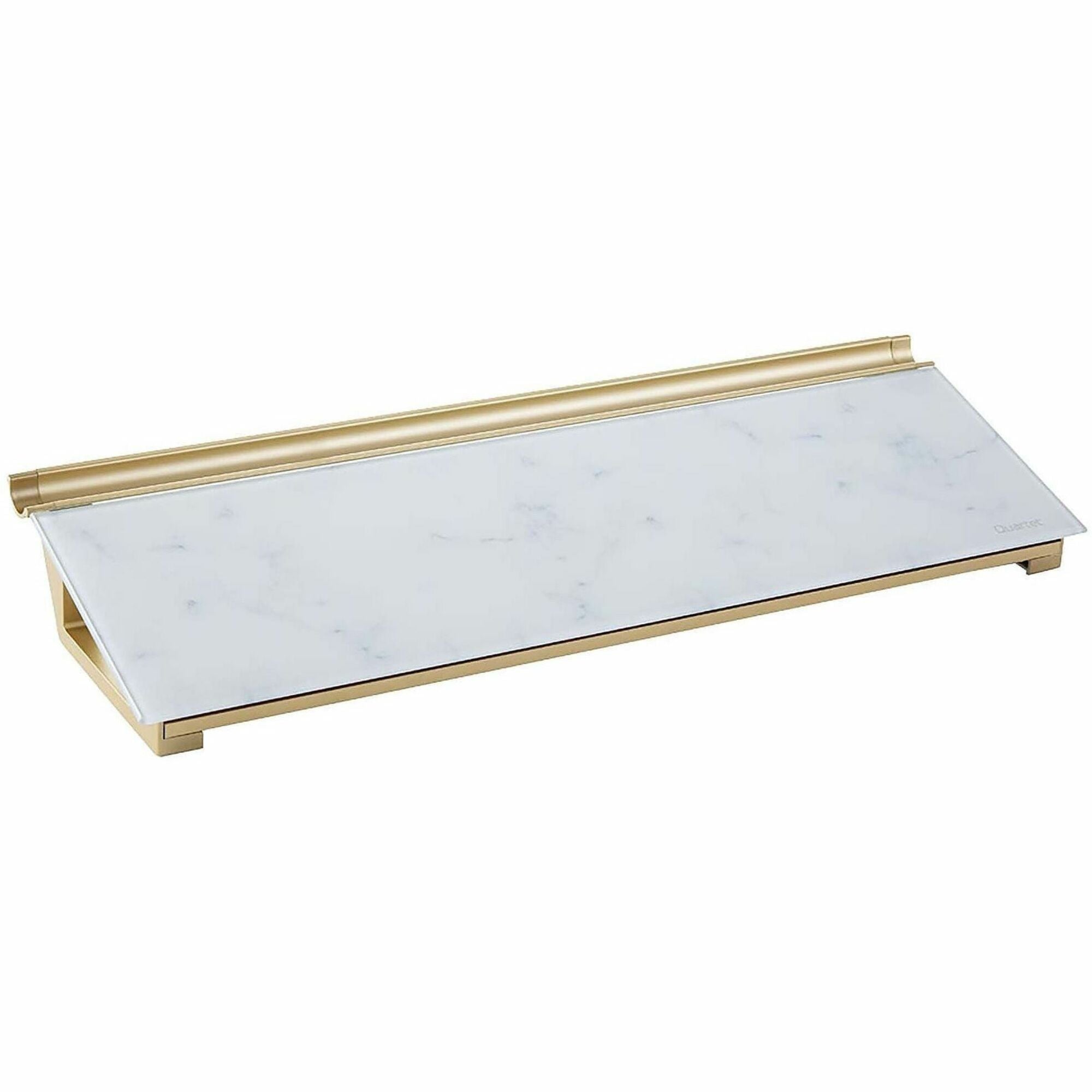 Glass Dry Erase Desktop Computer Pad, 18 x 6, Marble Surface