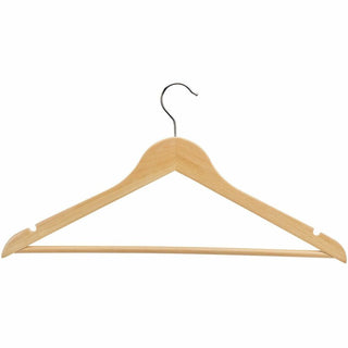Lorell Wooden Coat Hangers - for Coat, Clothes, Garment - Wooden, Metal - Natural - 30 / Carton