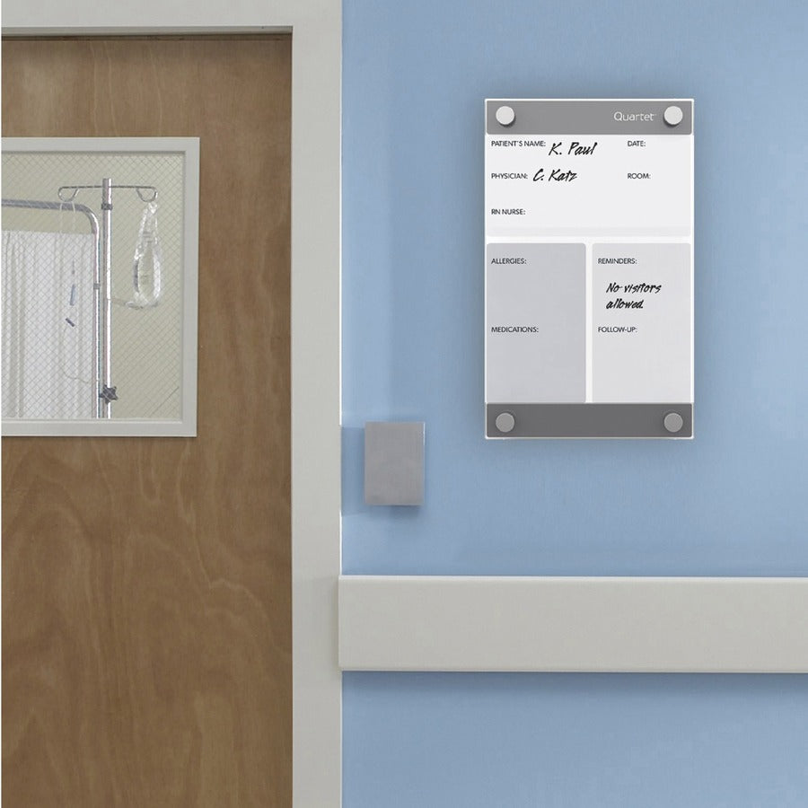 Quartet Infinity Customizable Glass Dry-Erase Board - 11" (0.9 ft) Width x 17" (1.4 ft) Height - Clear/White Glass Surface - Rectangle - Horizontal/Vertical - Magnetic - Assembly Required - 1 Each