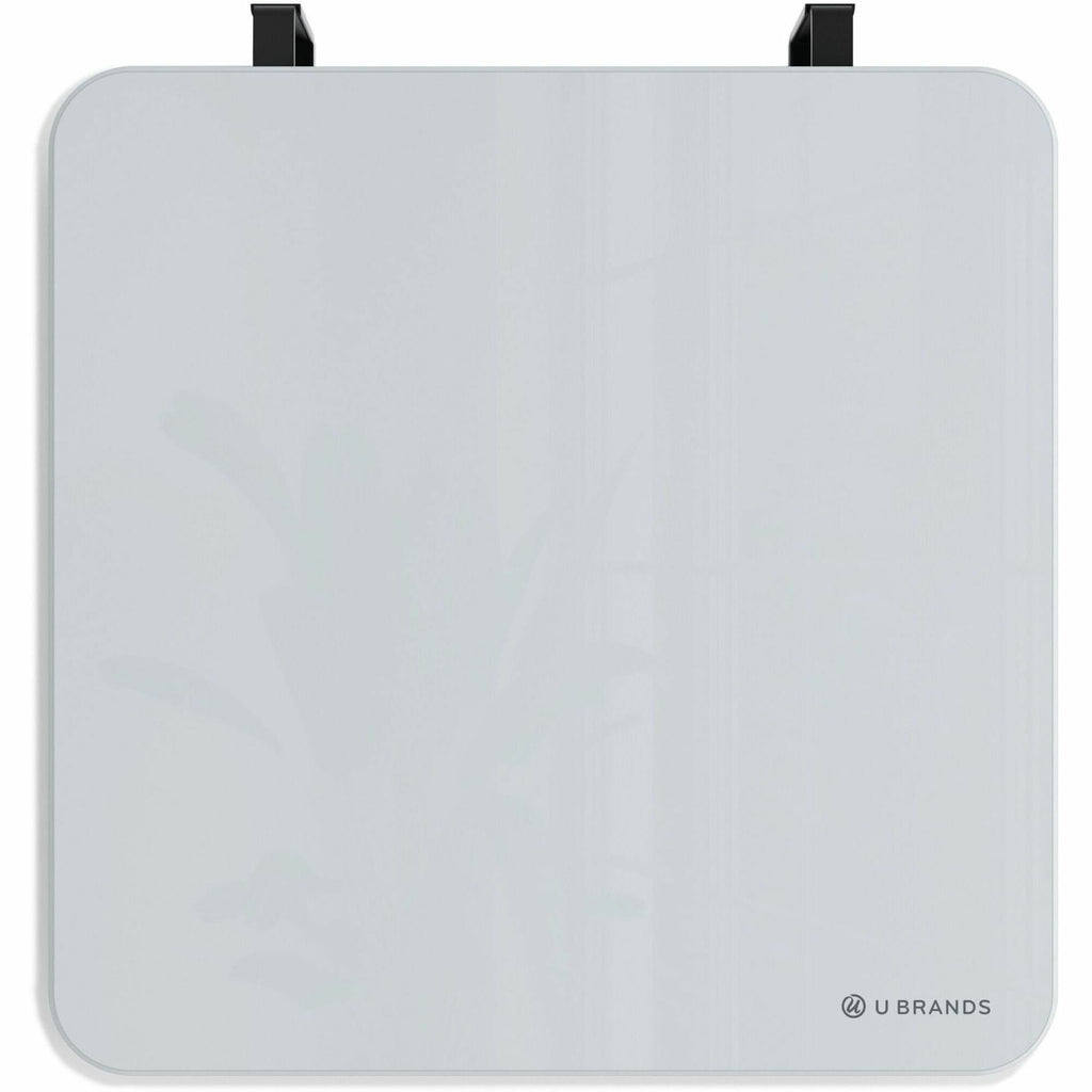 U Brands Square Magnetic Glass Dry Erase Board - 12" (1 ft) Width x 12" (1 ft) Height - Frosted White Tempered Glass Surface - Square - Horizontal - Magnetic - 1 Each