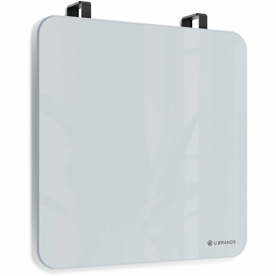 U Brands Square Magnetic Glass Dry Erase Board - 12" (1 ft) Width x 12" (1 ft) Height - Frosted White Tempered Glass Surface - Square - Horizontal - Magnetic - 1 Each