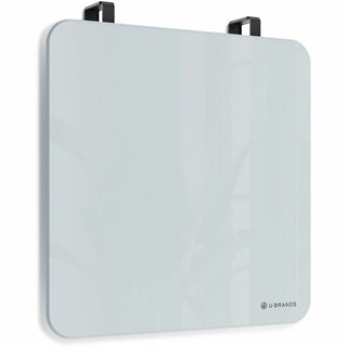 U Brands Square Magnetic Glass Dry Erase Board - 12" (1 ft) Width x 12" (1 ft) Height - Frosted White Tempered Glass Surface - Square - Horizontal - Magnetic - 1 Each