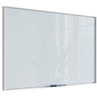 U Brands Frosted Glass Dry Erase Board - 23" (1.9 ft) Width x 35" (2.9 ft) Height - Frosted White Tempered Glass Surface - White Aluminum Frame - Rectangle - Horizontal/Vertical - 1 Each