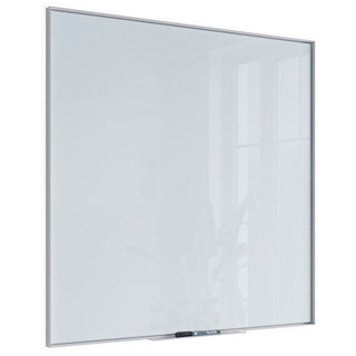 U Brands Frosted Glass Dry Erase Board - 35" (2.9 ft) Width x 35" (2.9 ft) Height - Frosted White Tempered Glass Surface - White Aluminum Frame - Square - Horizontal/Vertical - 1 Each
