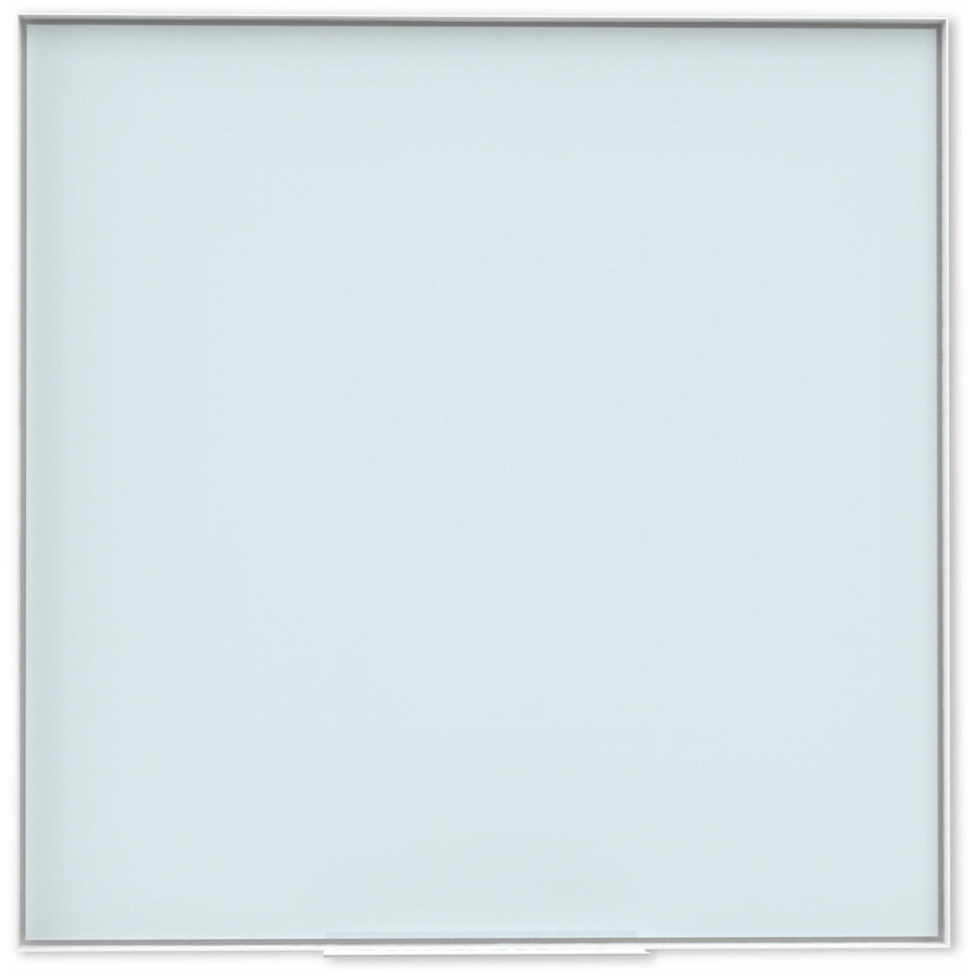 U Brands Frosted Glass Dry Erase Board - 35" (2.9 ft) Width x 35" (2.9 ft) Height - Frosted White Tempered Glass Surface - White Aluminum Frame - Square - Horizontal/Vertical - 1 Each