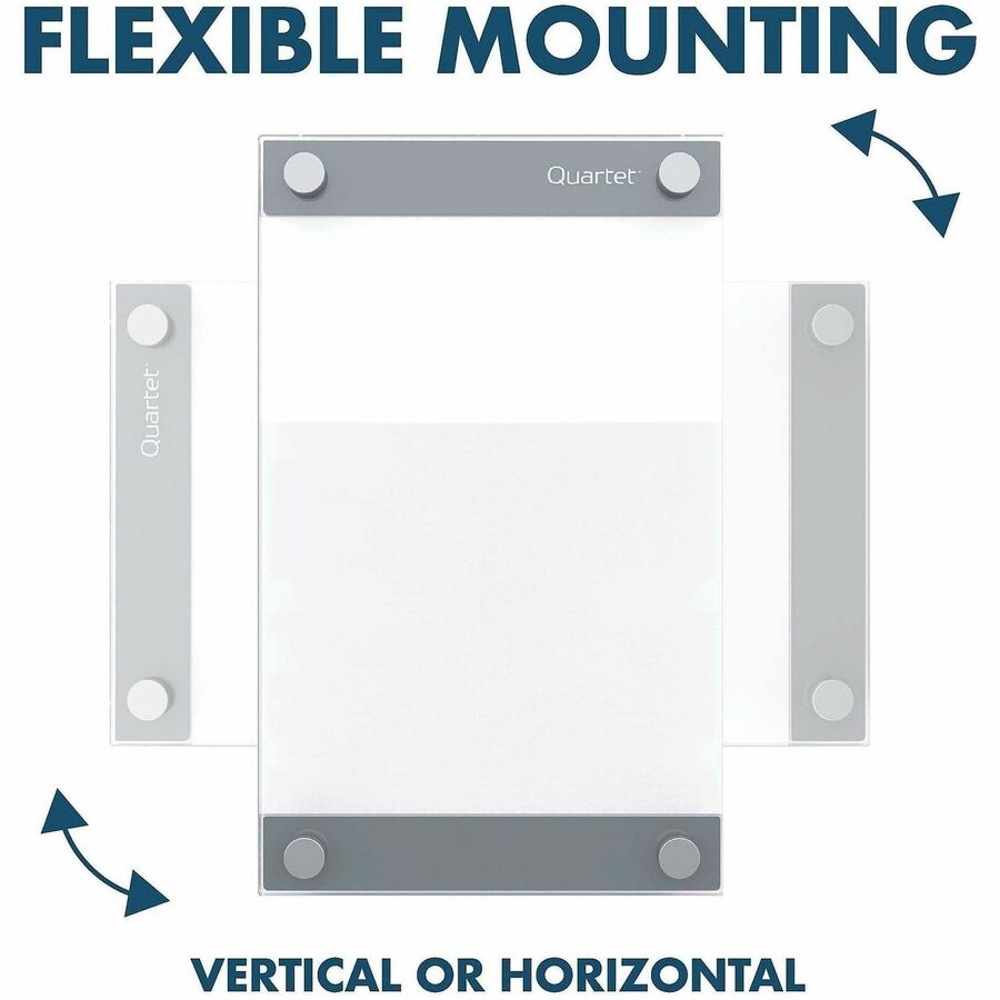 Quartet Infinity Customizable Dry-Erase Board - 36" (3 ft) Width x 24" (2 ft) Height - Clear/White Glass Surface - Rectangle - Horizontal/Vertical - Magnetic - Assembly Required - 1 Each