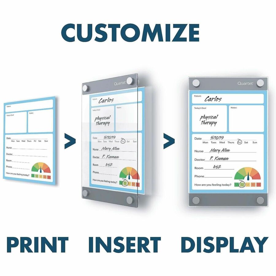 Quartet Infinity Customizable Dry-Erase Board - 36" (3 ft) Width x 24" (2 ft) Height - Clear/White Glass Surface - Rectangle - Horizontal/Vertical - Magnetic - Assembly Required - 1 Each
