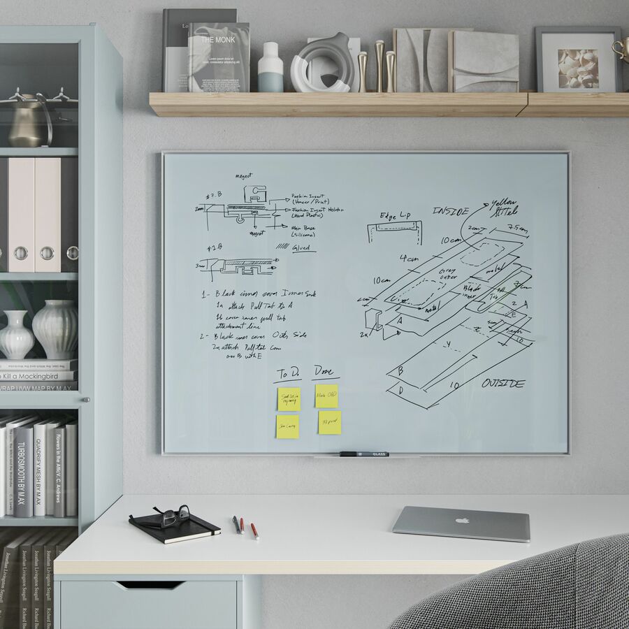 u-brands-frosted-glass-dry-erase-board-35-29-ft-width-x-47-39-ft-height-frosted-white-tempered-glass-surface-white-aluminum-frame-rectangle-horizontal-vertical-1-each_ubr2826u0001 - 2