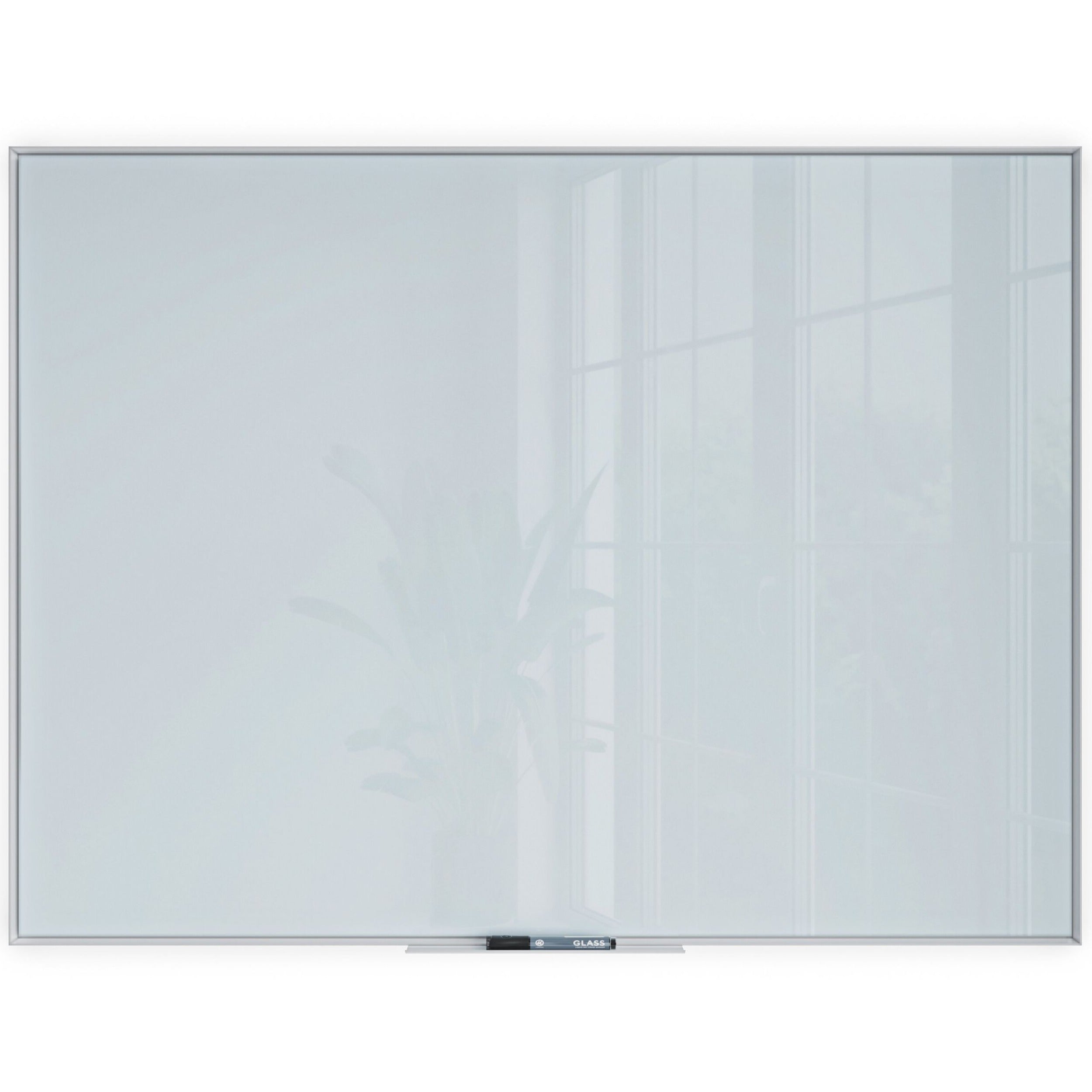 u-brands-frosted-glass-dry-erase-board-35-29-ft-width-x-47-39-ft-height-frosted-white-tempered-glass-surface-white-aluminum-frame-rectangle-horizontal-vertical-1-each_ubr2826u0001 - 1