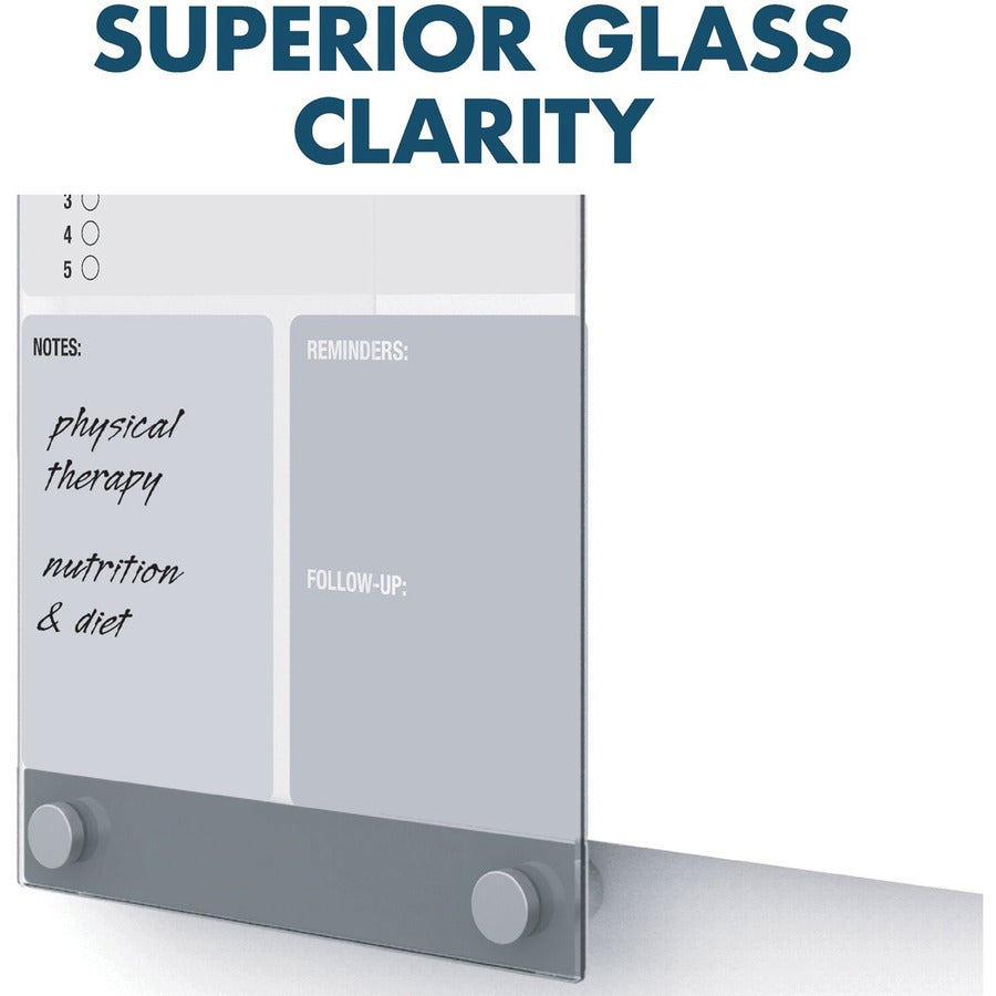 Quartet Infinity Customizable Glass Dry-Erase Board - 8.5" (0.7 ft) Width x 11" (0.9 ft) Height - Clear/White Glass Surface - Rectangle - Horizontal/Vertical - Magnetic - Assembly Required - 1 Each
