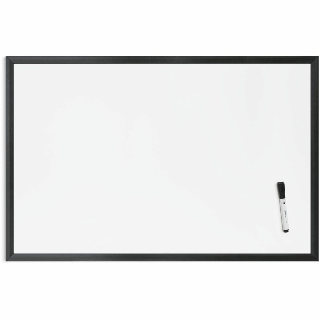 Magnetic Dry Erase Board with Wood Frame, 35 x 23, White Surface, Black Frame