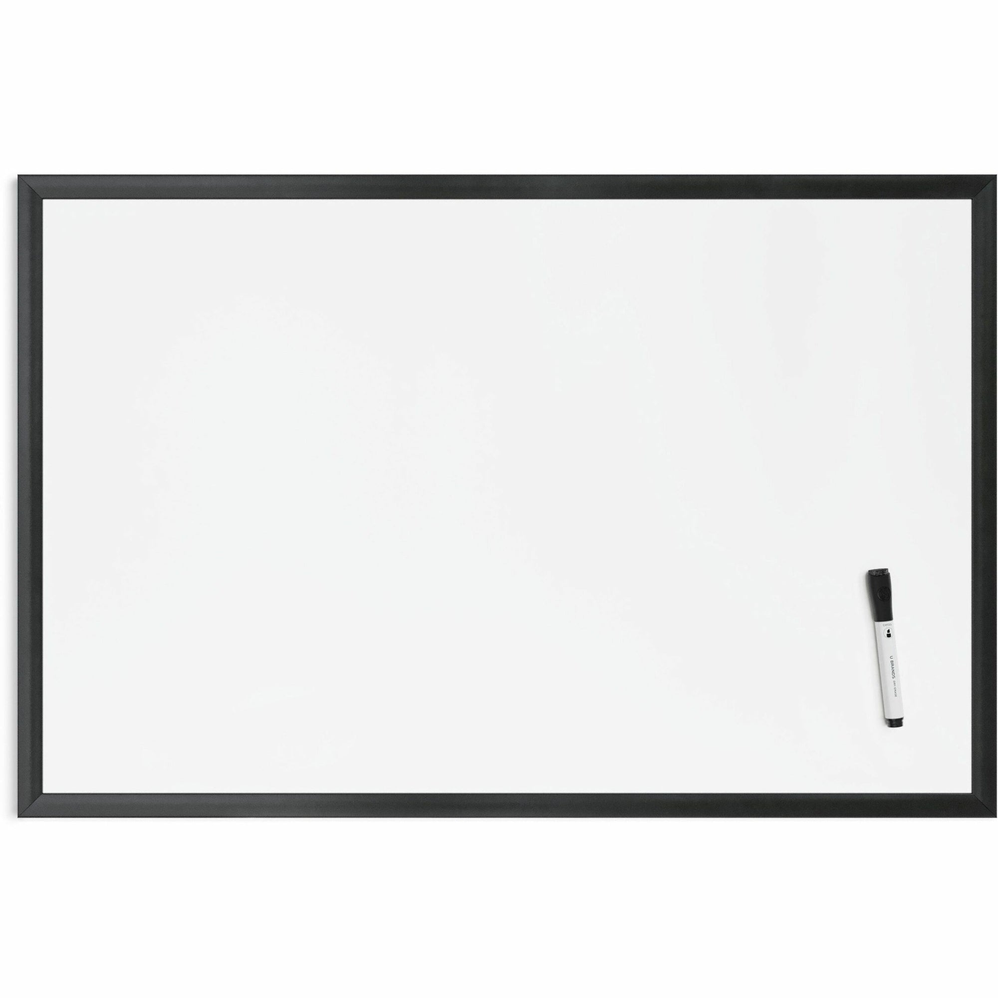 Magnetic Dry Erase Board with Wood Frame, 35 x 23, White Surface, Black Frame