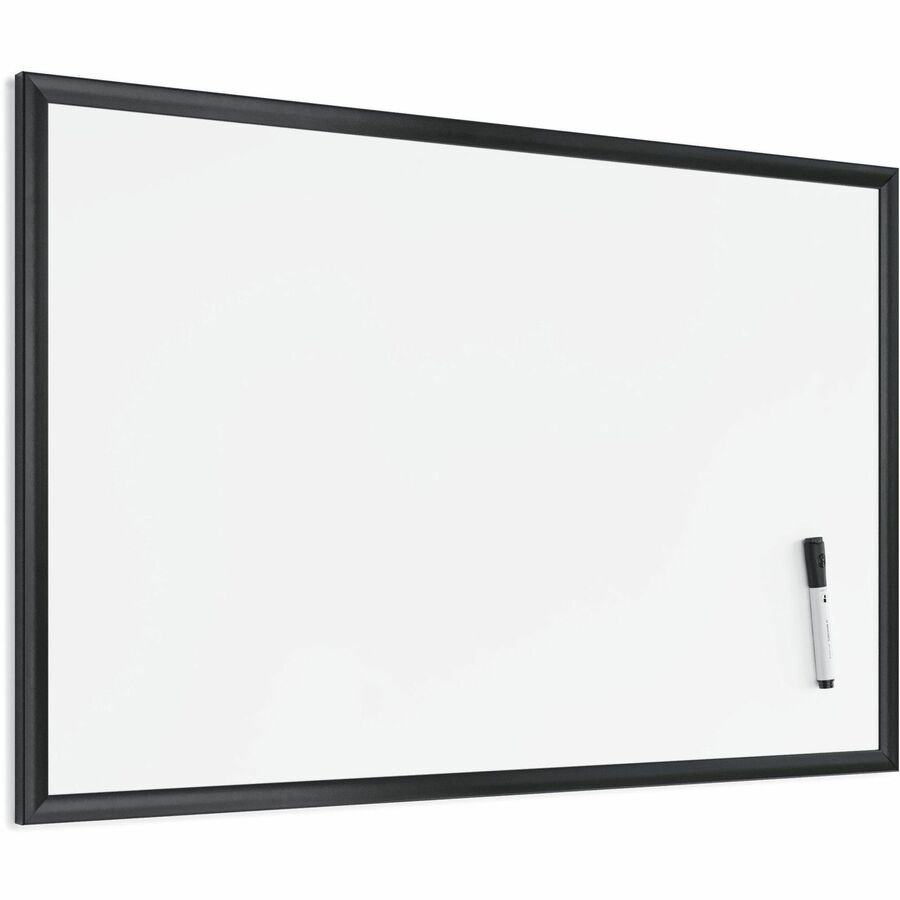 Magnetic Dry Erase Board with Wood Frame, 35 x 23, White Surface, Black Frame
