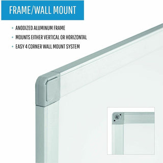 Bi-silque Ayda Steel Dry Erase Board - 48" (4 ft) Width x 36" (3 ft) Height - White Steel Surface - Aluminum Frame - Rectangle - Horizontal/Vertical - Magnetic - 1 Each