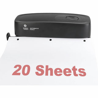 Business Source Electric Hole Punch - 3 Punch Head(s) - 10 Sheet of 20lb Paper - 9/32" Punch Size - 2.6" x 11.9" x 3.2" - Black