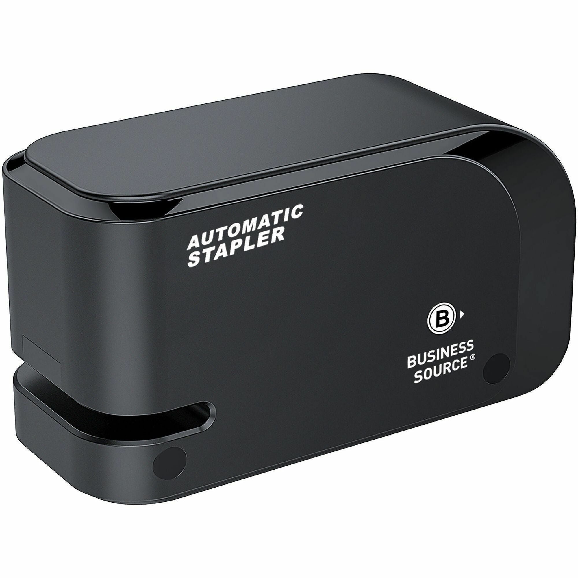 Business Source Electric Stapler - 20 Sheets Capacity - 105 Staple Capacity - Half Strip - 24/6mm, 26/6mm Staple Size - 2 x AA Batteries - Battery Included - 1 Each - Black