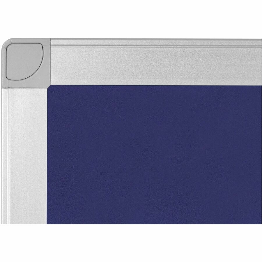 MasterVision Ayda Fabric 24"W Bulletin Board - Blue Fabric Surface - Tackable, Sleek Style, Robust - 1 Each - 0.5" x 24