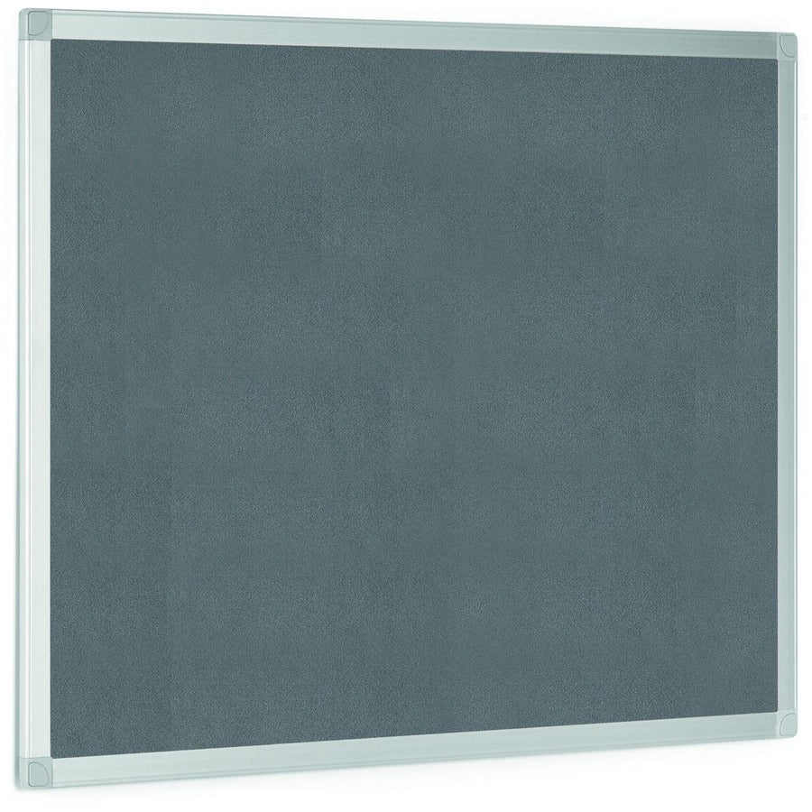Bi-silque Ayda Fabric 24"W Bulletin Board - Gray Fabric Surface - Robust, Tackable, Sleek Style - 1 Each - 0.5" x 24