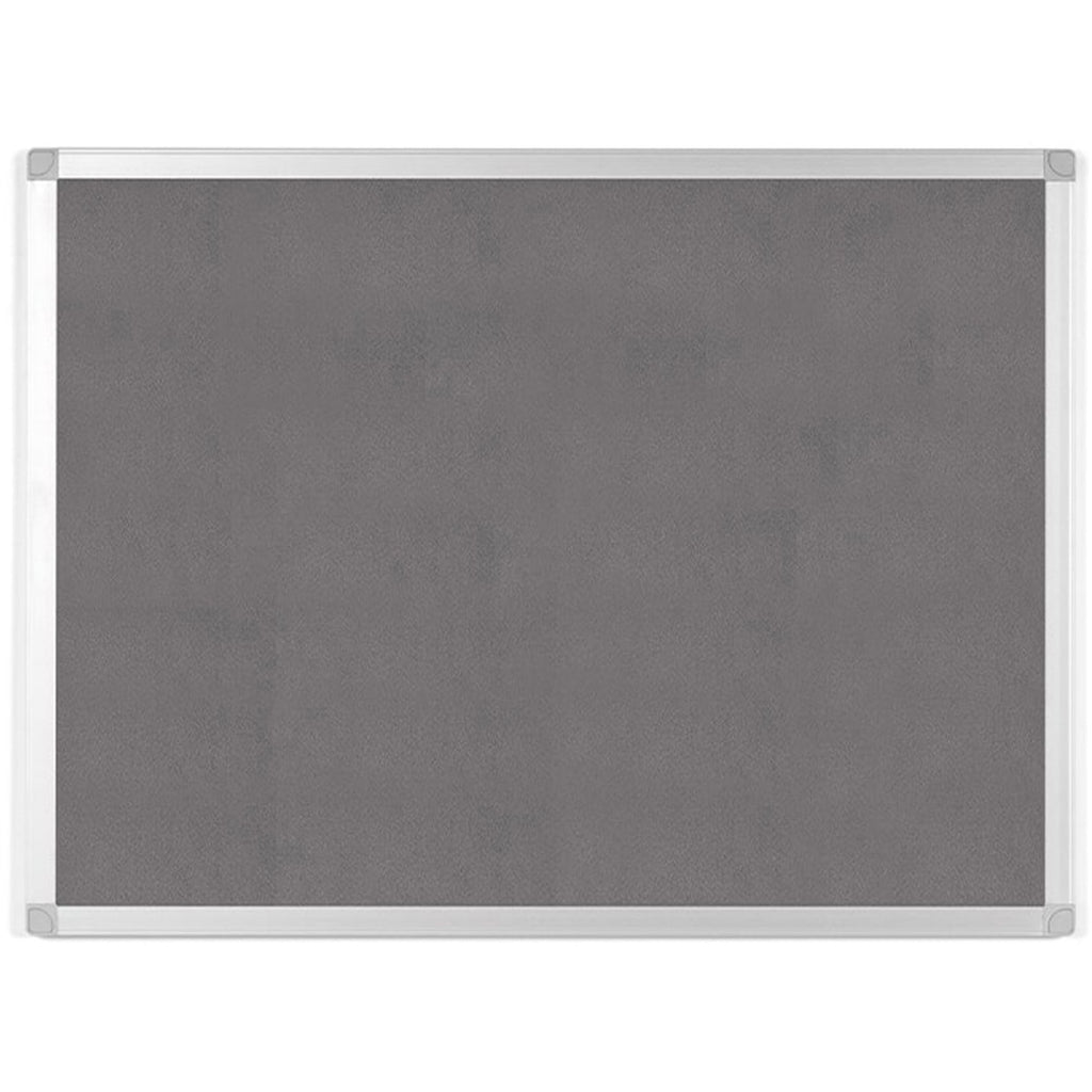 Bi-silque Ayda Fabric 24"W Bulletin Board - Gray Fabric Surface - Robust, Tackable, Sleek Style - 1 Each - 0.5" x 24